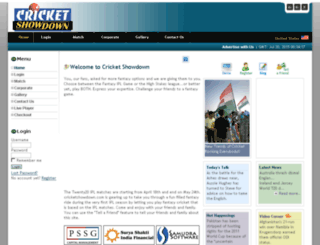 cricketshowdown.com screenshot