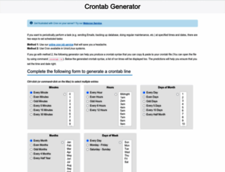 crontab-generator.org screenshot