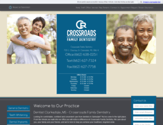 crossroadsfamilydentistryms.com screenshot