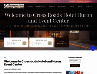 crossroadshotelhuron.com screenshot