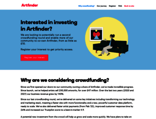 crowdfunding.artfinder.com screenshot