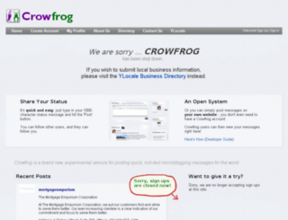 crowfrog.com screenshot