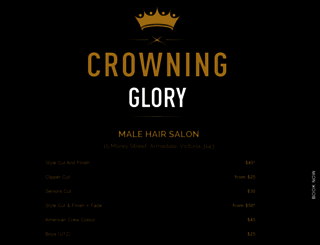 crowninggloryhairsalon.com.au screenshot
