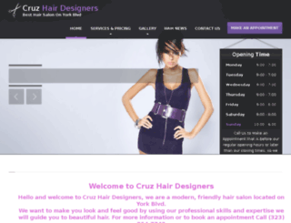 cruzhairdesigners.com screenshot