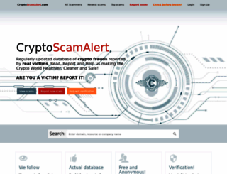 cryptoscamalert.com screenshot