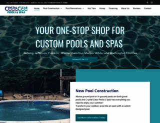 crystalclearpoolsandspas.net screenshot