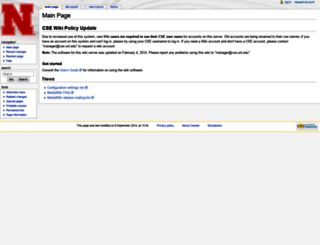 cse-wiki.unl.edu screenshot