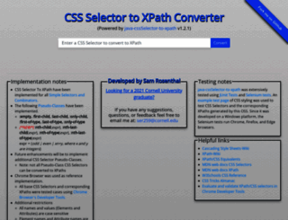 css-selector-to-xpath.appspot.com screenshot