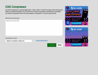 csscompressor.net screenshot