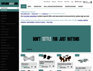 cufflinksworld.com screenshot