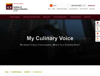 culinaryvoice.ice.edu screenshot