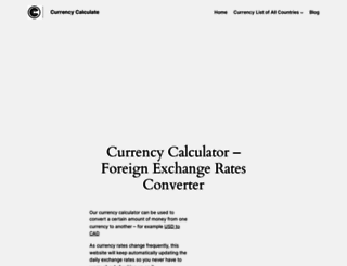 currencycalculate.com screenshot