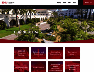 curriculum.sdsu.edu screenshot