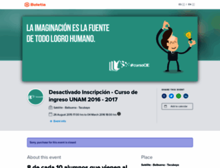 curso-unam-2016.boletia.com screenshot