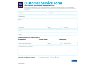 customerservice.aldi.com.au screenshot
