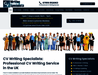 cvwritingspecialists.co.uk screenshot