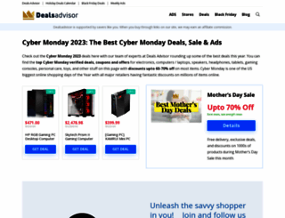 cybermonday.dealsadvisor.com screenshot