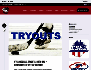 cyclonehockey.org screenshot