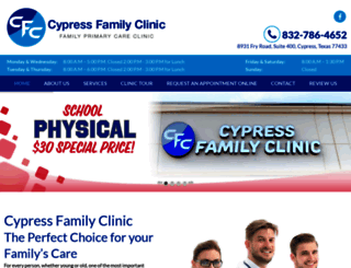 cypressfamilyclinic.com screenshot