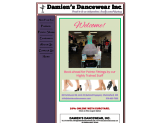 damiensdancewear.com screenshot