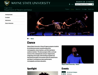 dance.wayne.edu screenshot