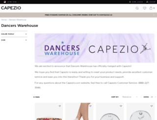 dancerswarehouse.com screenshot