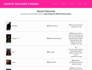 danceteacherfinder.com screenshot