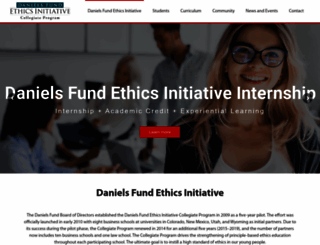 danielsfundethicsinitiative.business.utah.edu screenshot