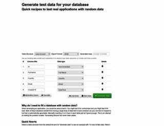 databasetestdata.com screenshot