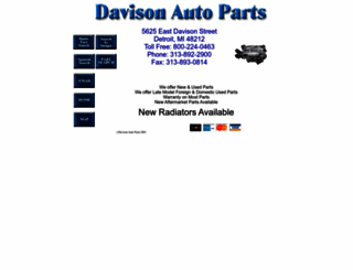 davisonautoparts.com screenshot
