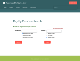 daylilydatabase.org screenshot