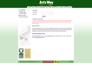 dealerportal.artsway-mfg.com screenshot