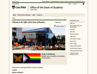 deanofstudents.calpoly.edu screenshot