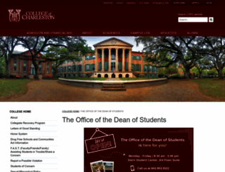 deanofstudents.cofc.edu screenshot