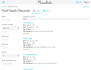 death-records.findthebest.com screenshot