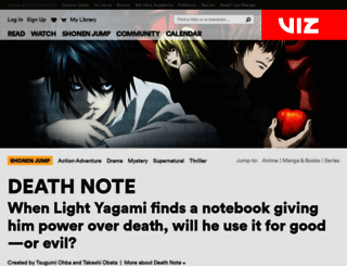 deathnote.viz.com screenshot