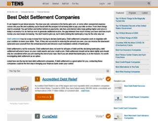 debtsettlement.thetoptens.com screenshot