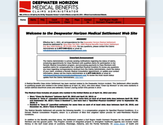 deepwaterhorizonmedicalsettlement.com screenshot