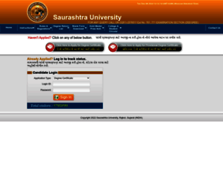 degree.saurashtrauniversity.edu screenshot