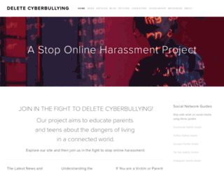 deletecyberbullying.org screenshot
