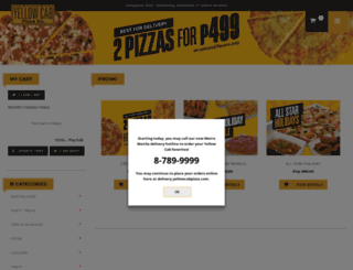delivery.yellowcabpizza.com screenshot