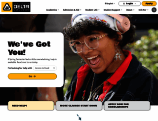 deltacollege.edu screenshot