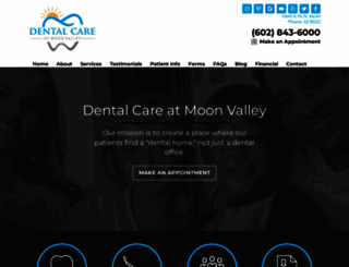 dentalcareatmoonvalley.com screenshot