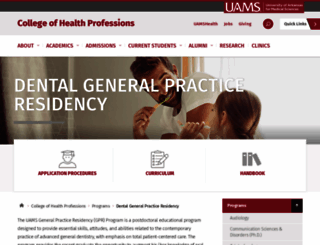 dentaleducation.uams.edu screenshot