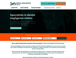 dentalnegligenceteam.co.uk screenshot
