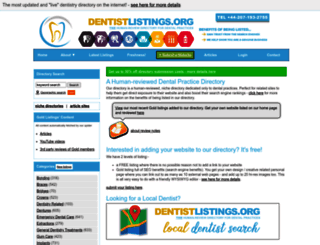 dentistlistings.org screenshot
