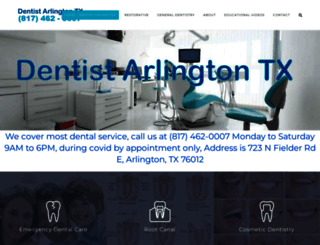 dentistryarlingtontx.com screenshot