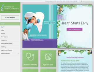 dentistryforchildrenatweston.com screenshot