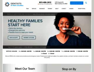 dentistsofwestcolumbia.com screenshot