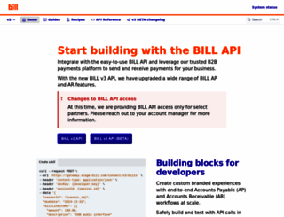 developer.bill.com screenshot